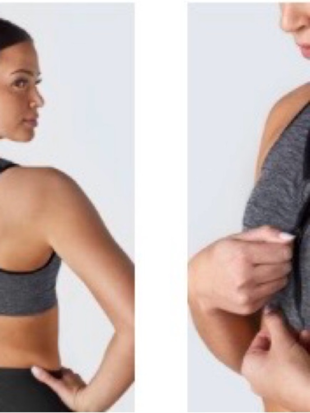 SHEFIT Y Lounge Sports Bra, Charcoal